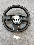 2020 - 2024 TESLA MODEL Y HEATED LEATHER STEERING WHEEL BLACK OEM, 1490214-00-B