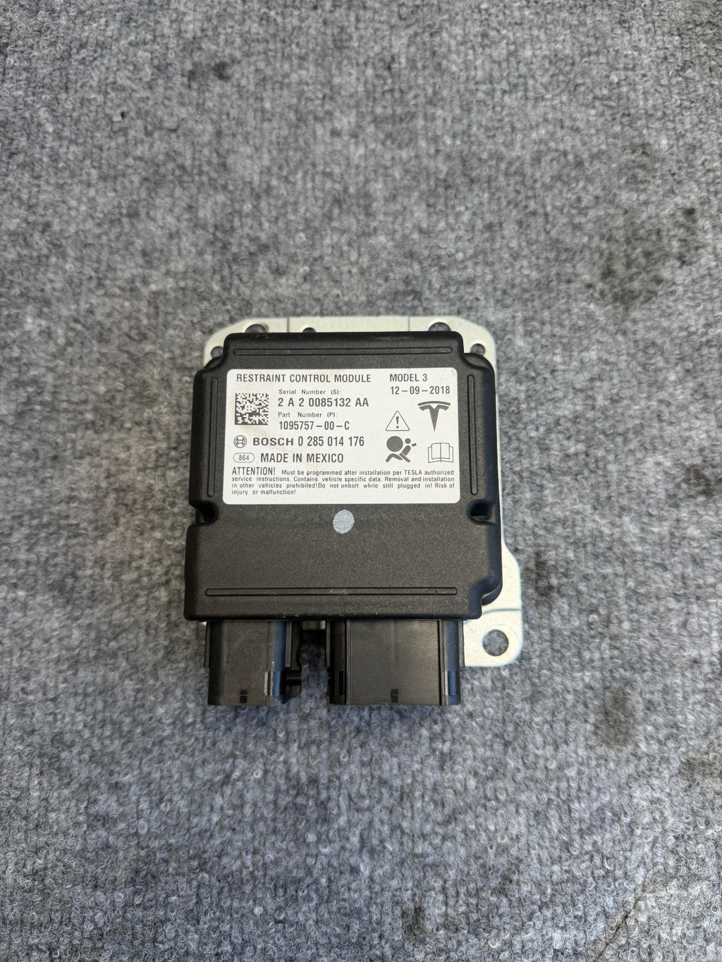 2017-2023 TESLA MODEL 3 SAFETY RESTRAINT COMPUTER CONTROL MODULE OEM