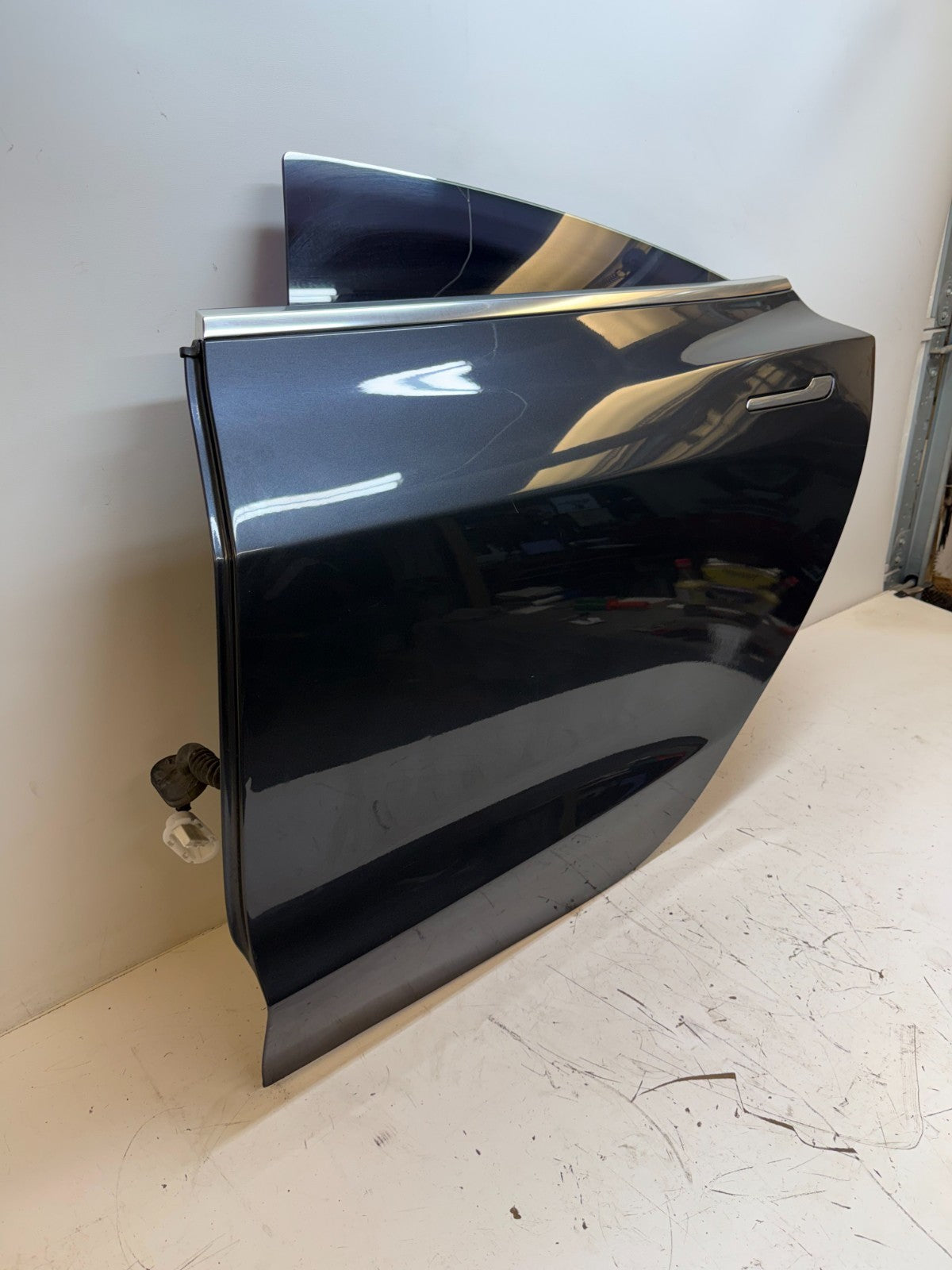 2017-23 Tesla Model 3 Rear Left Driver Side Door Shell Panel Assembly Gray OEM