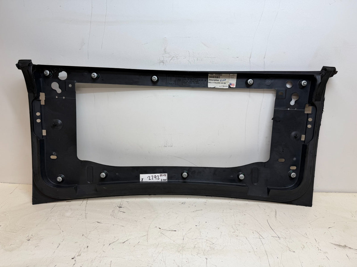 2016 - 2020 Tesla Model X Rear Right Side Door Roof Glass Frame 1034903-00-F