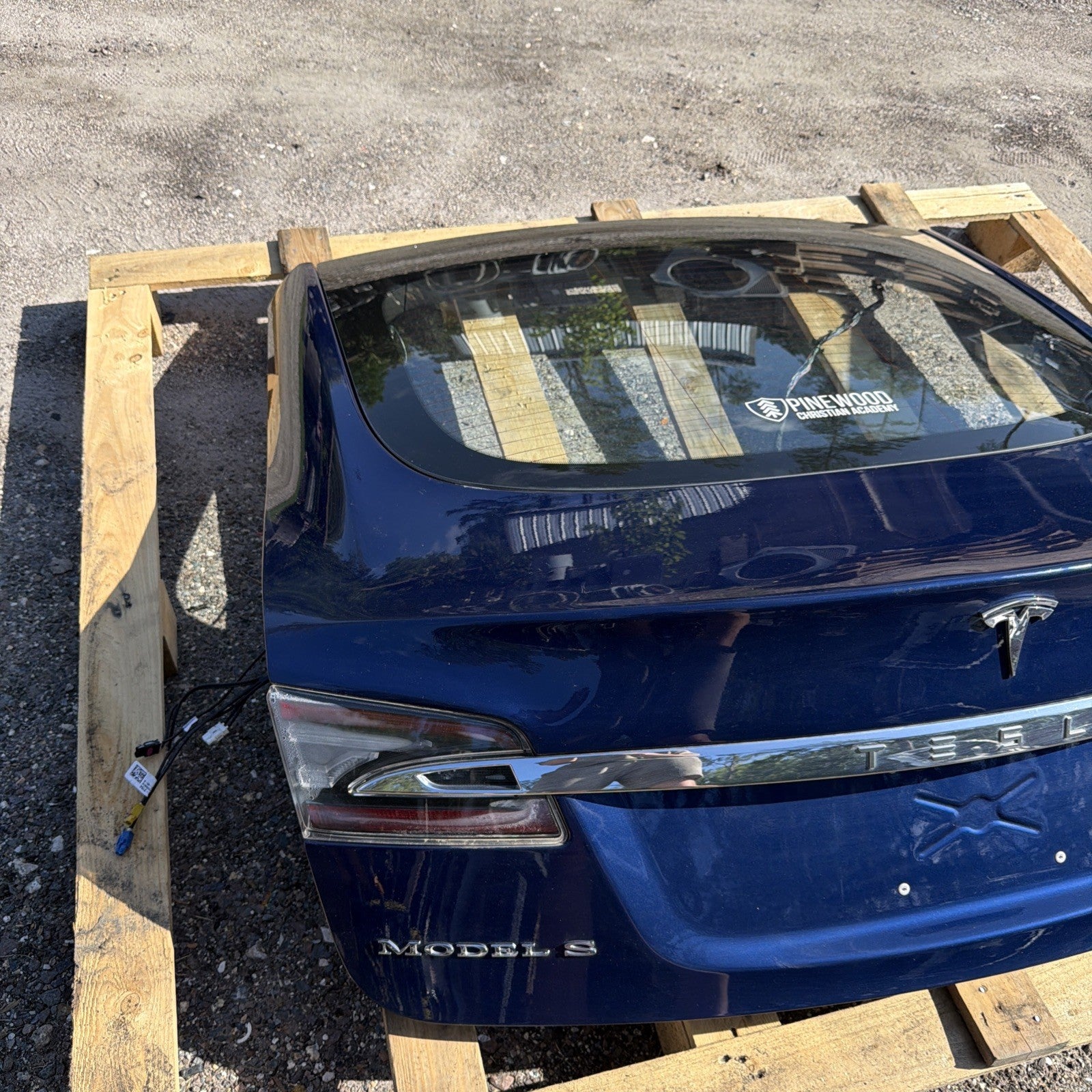 12-20 Tesla Model S Rear Trunk Lid Hatch Tail Lights Blue OEM