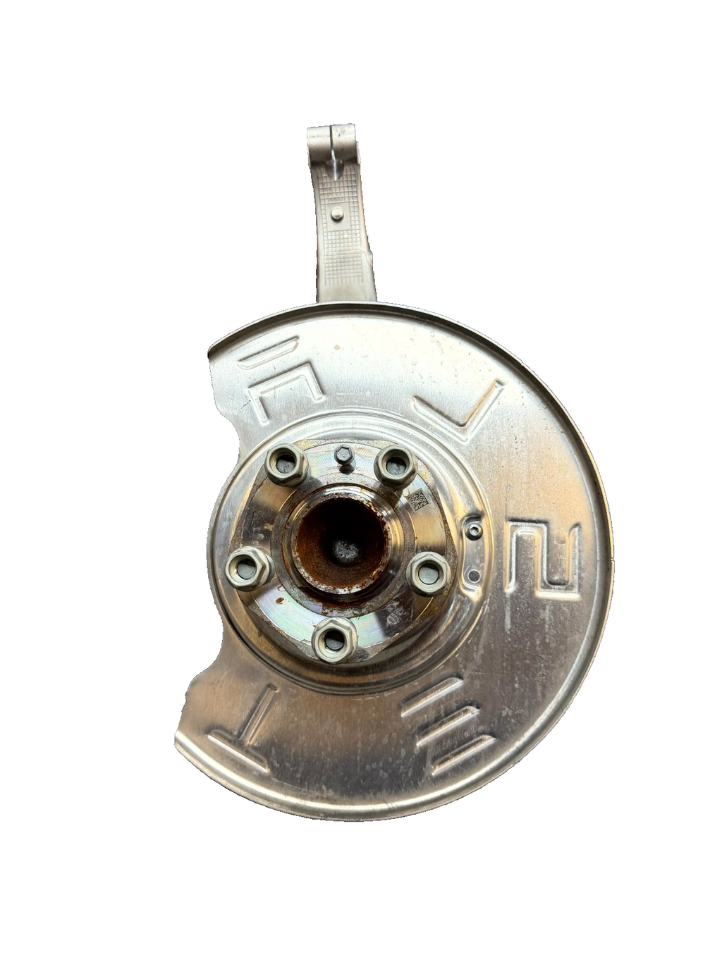 2020-2024 TESLA MODEL Y FRONT RIGHT SPINDLE KNUCKLE HUB & SHIELD OEM, 118831100F