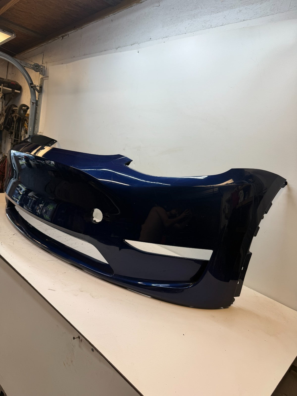 2022-2024 Tesla Model Y Front Bumper Cover W/O Sensor Holes OEM P1687994-TX-A