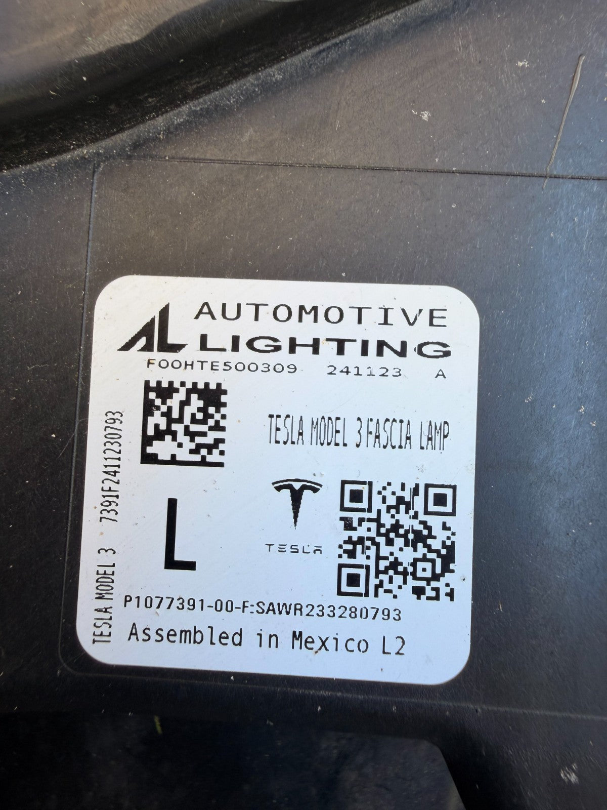 2017- 2023 Tesla Model 3 Left Driver 3 Pin LED Fog Light Lamp 1077391-00-F