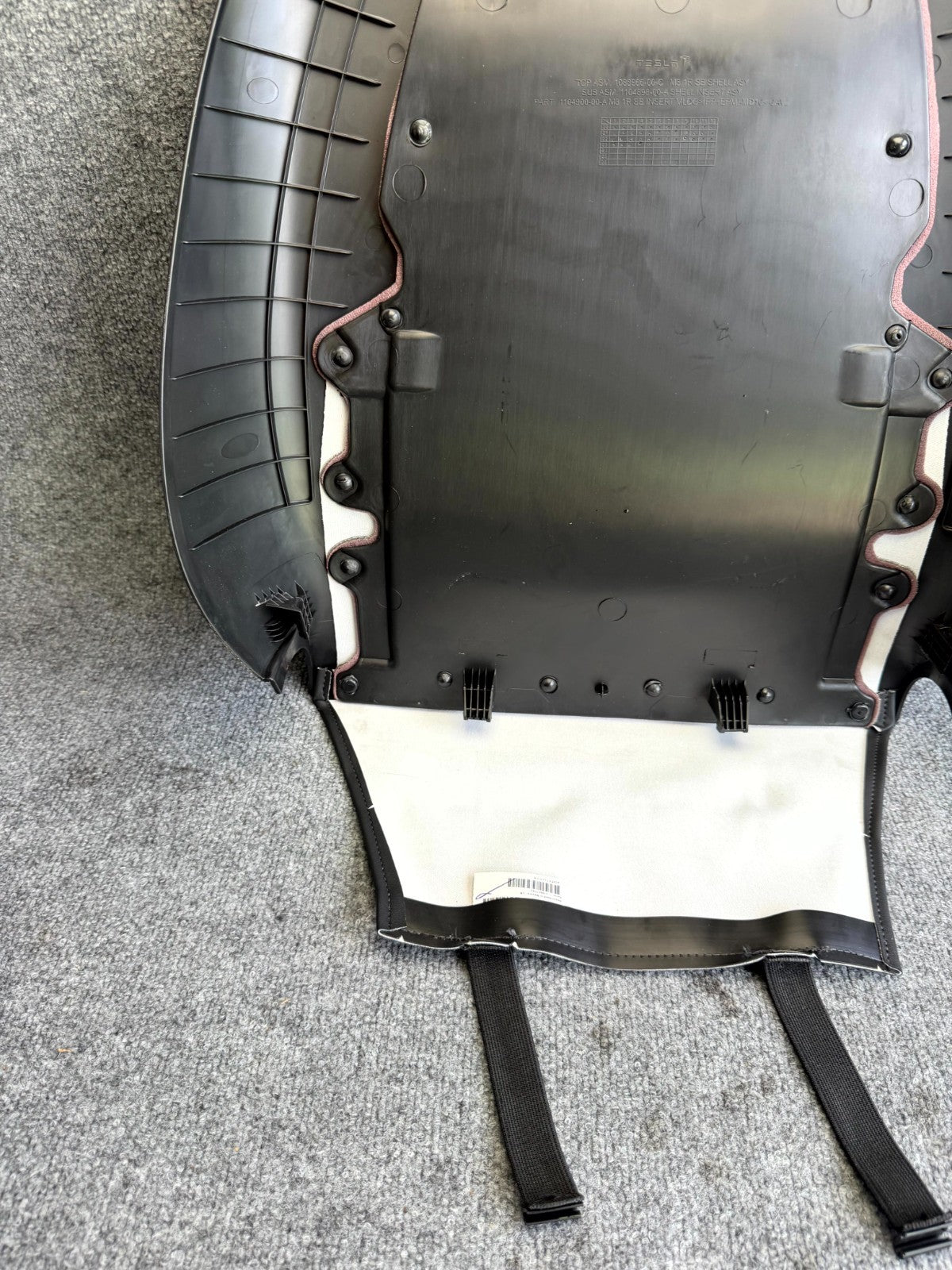 2017–2023 TESLA MODEL 3 FRONT LEFT SIDE SEAT BACK PANEL TRIM OEM, 1088966-00-C