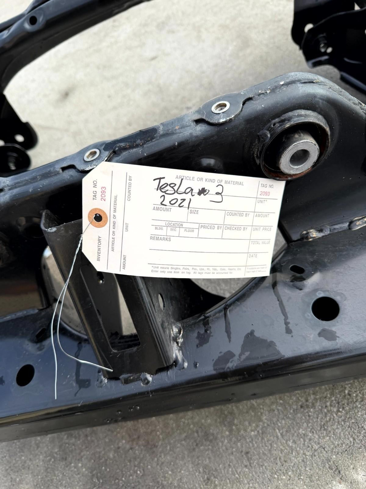 17-23 Tesla Model 3 AWD Rear Sub Frame CrossMember Cross Member OEM, 1103557-00A
