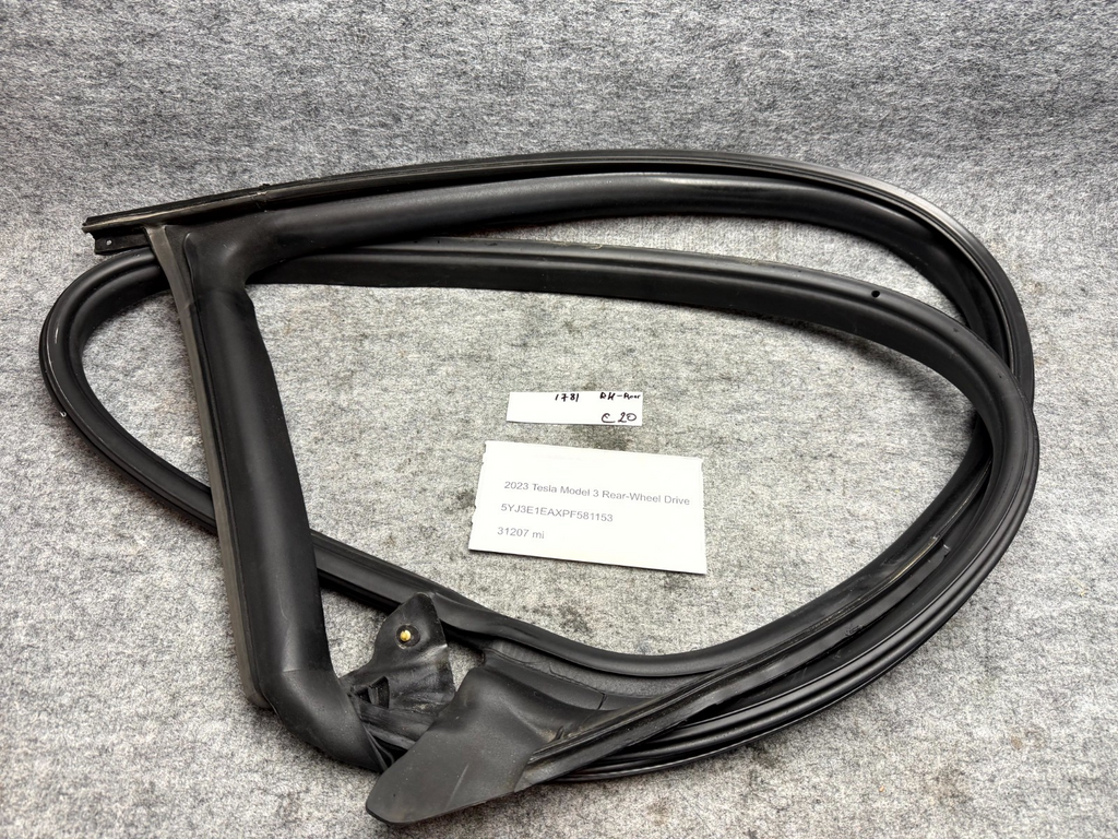 ♦️2017 - 2023 TESLA MODEL 3 REAR RIGHT BODY SEAL WEATHERSTRIP OEM, 1090510-00-N