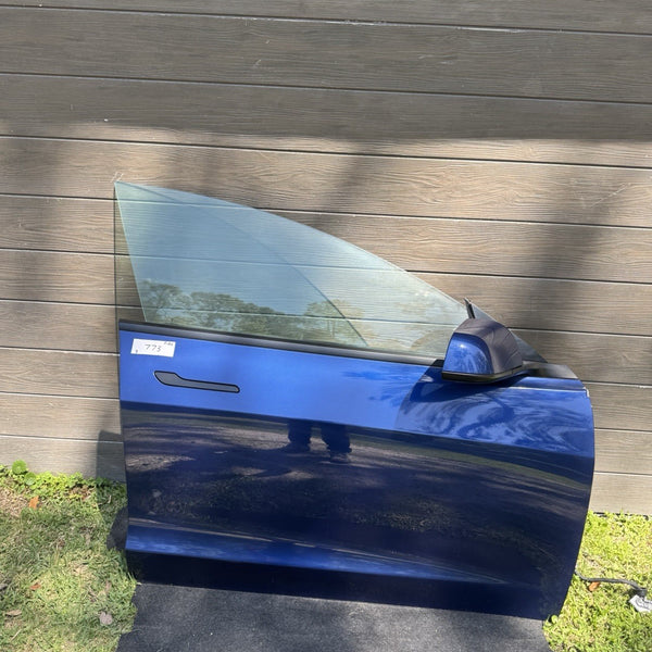 2018-2023 Tesla Model 3 Front Passenger Side Door Shell Panel Right Blue PPSB