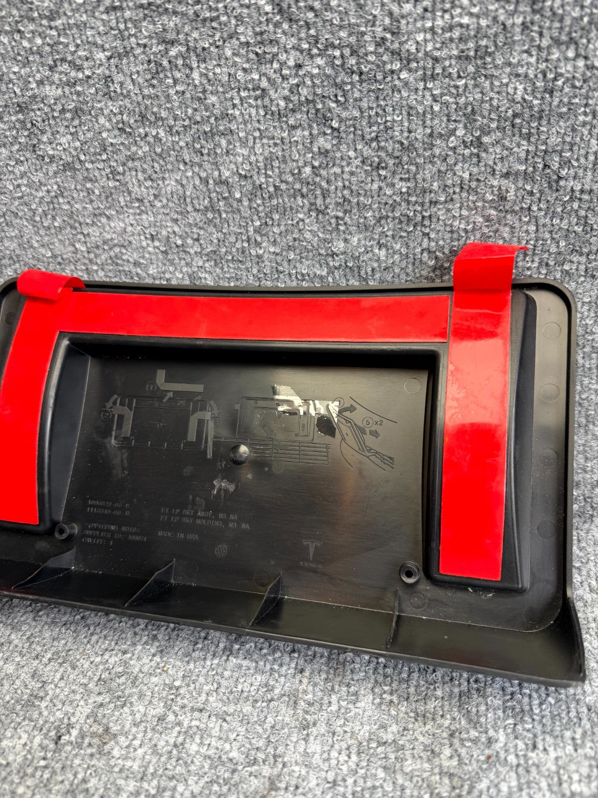 2017-2023 TESLA MODEL 3 FRONT LICENSE PLATE MOUNT FRAME BRACKET OEM, 109682900G