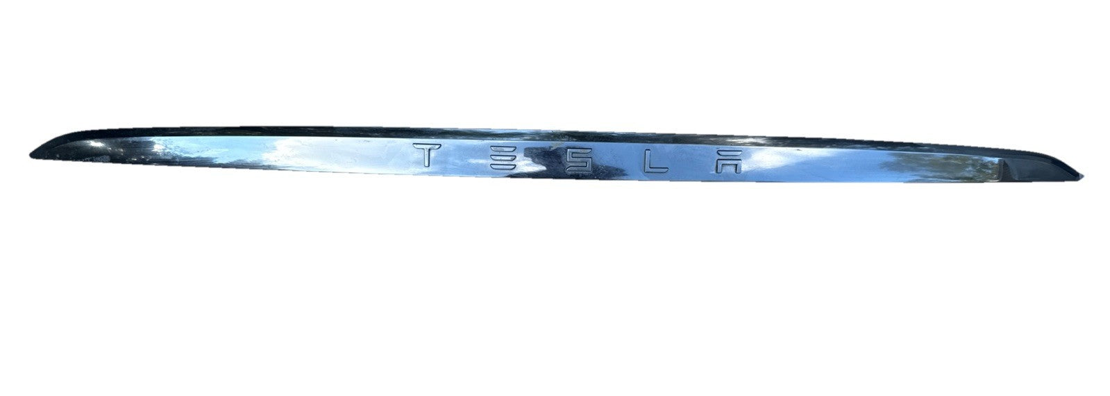 ♦️16-20 TESLA MODEL X REAR TAILGATE MOLDING TRIM BADGE CHROME OEM, 1035369-00-D
