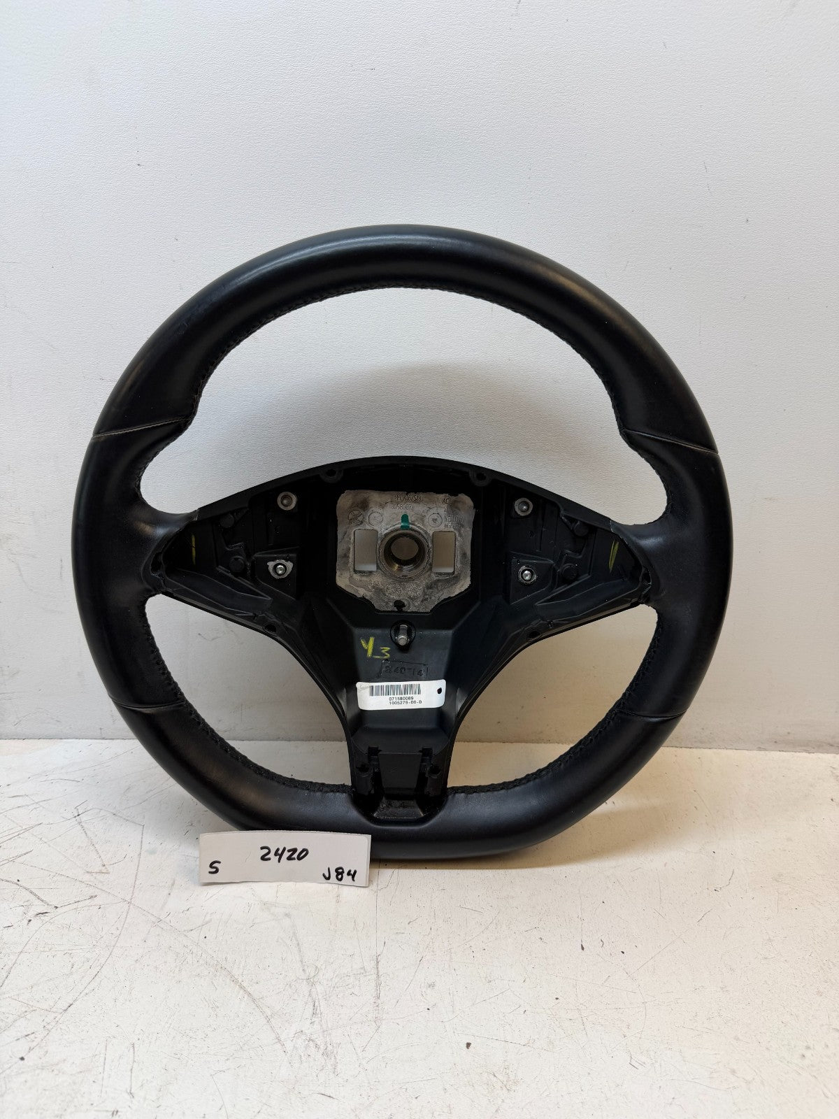2012-2020 TESLA MODEL S LEATHER STEERING WHEEL ASSEMBLY 1005279-00-D