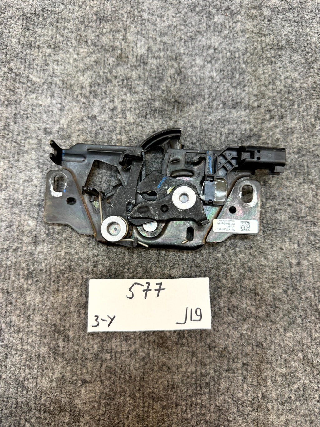2017–2023 TESLA MODEL 3 FRONT HOOD LOCK LATCH ACTUATOR OEM, 1033011-00-G