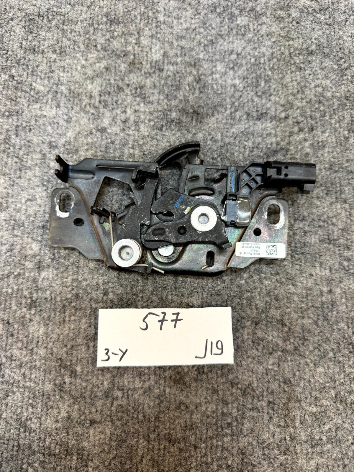 2017–2023 TESLA MODEL 3 FRONT HOOD LOCK LATCH ACTUATOR OEM, 1033011-00-G