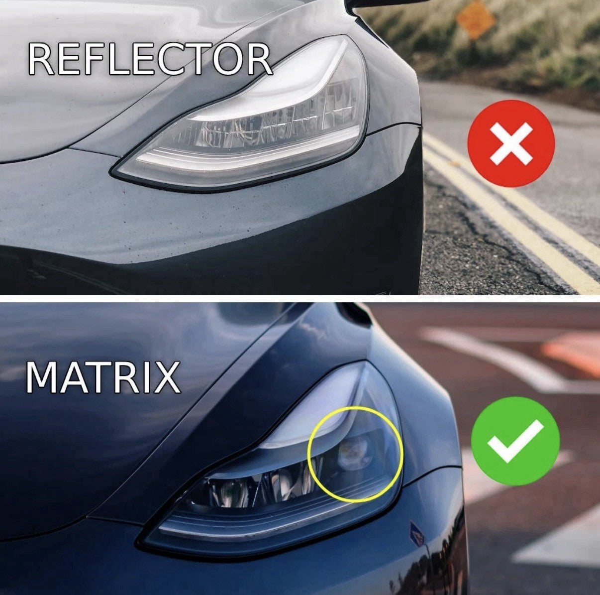 2021-2023 TESLA MODEL 3 Y LEFT HEADLIGHT MATRIX LED DRIVER HEAD LIGHT SCRATCHED