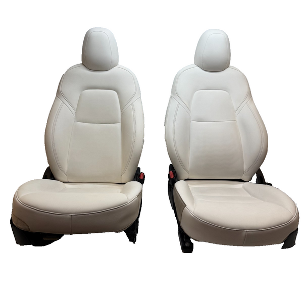 2017-2023 TESLA MODEL Y FRONT & REAR SET OF SEATS ASSY WHITE