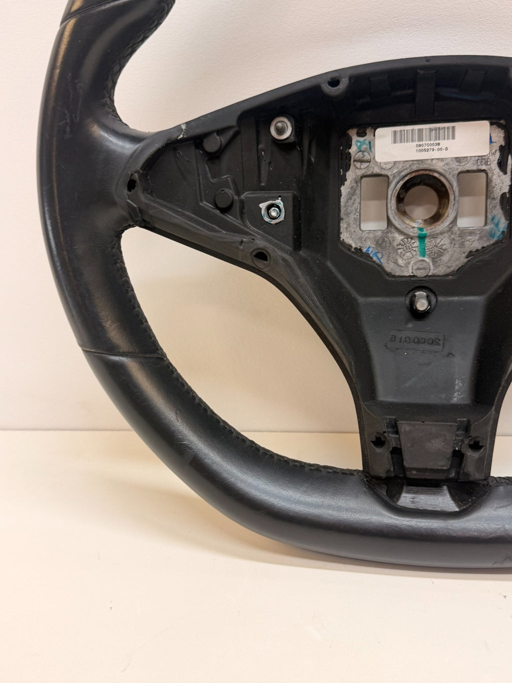 2012-2020 TESLA MODEL S LEATHER STEERING WHEEL ASSEMBLY 1005279-00-D