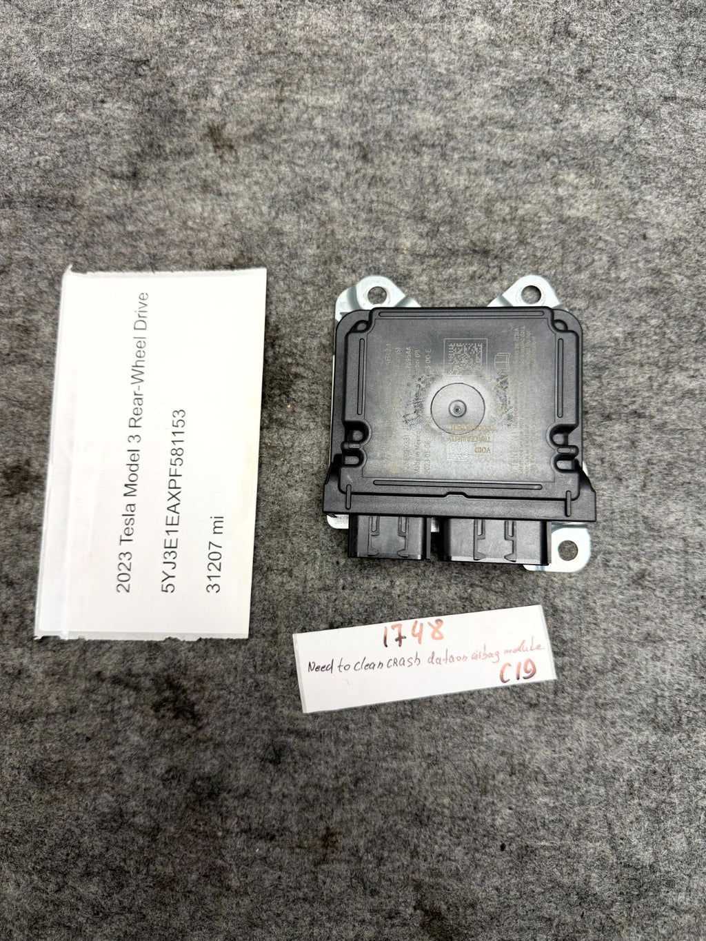 ♦️17-23 TESLA MODEL 3 RESTRAINT DIAGNOSTIC COMPUTER MODULE OEM, 1512876-00-E