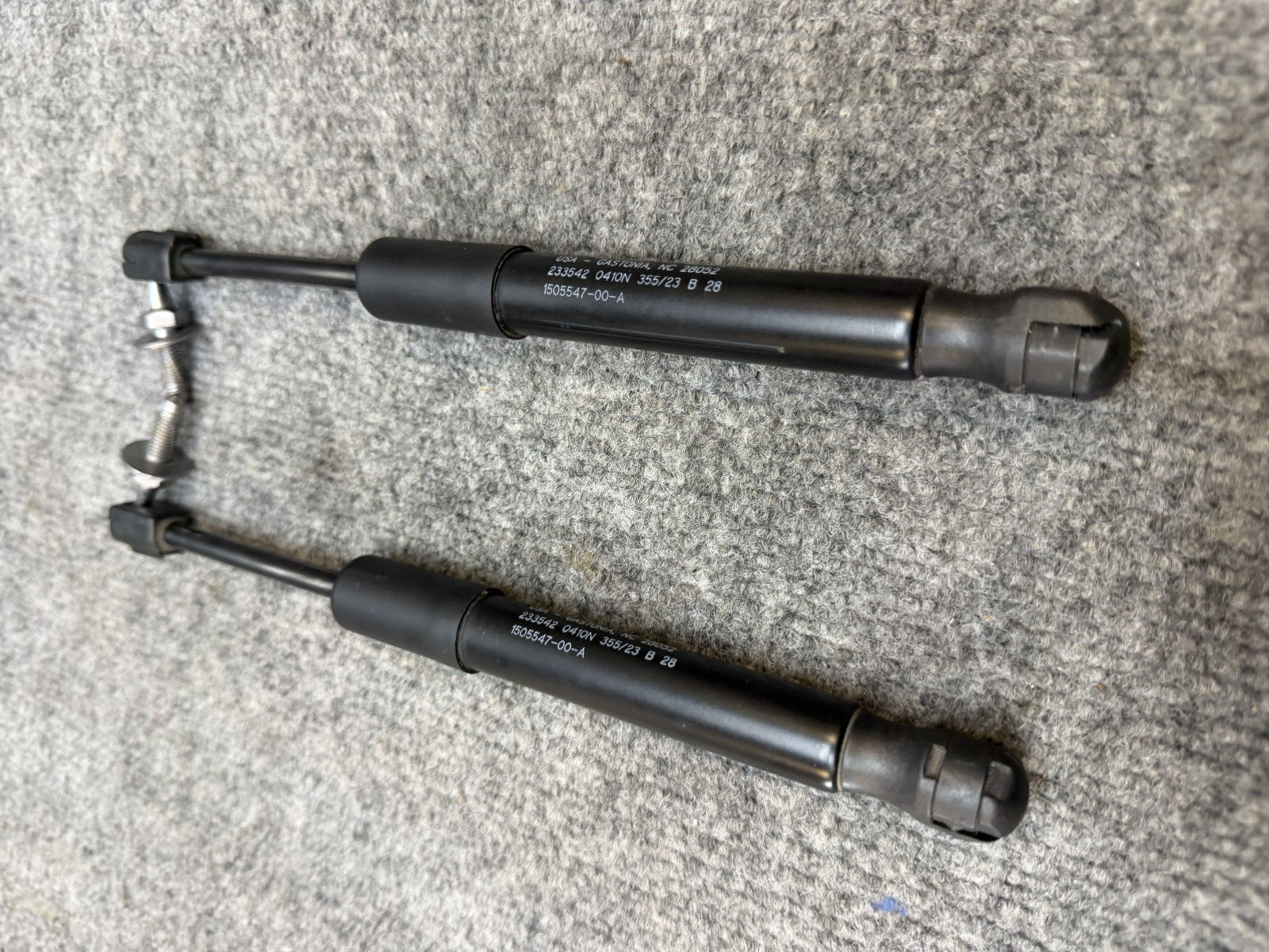 2020-2024 TESLA MODEL Y FRONT LEFT & RIGHT HOOD LIFT SHOCK STRUT OEM, 150554700A