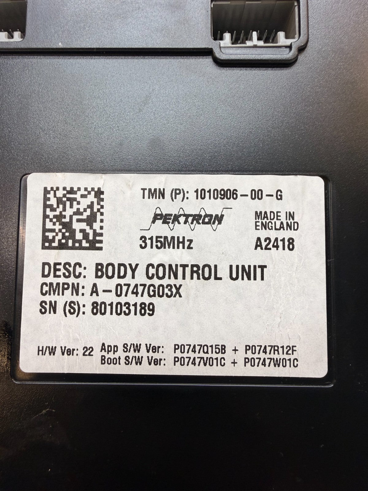 2012-2020 Tesla Model S Body Control Module W/ Bracket 1010906-00-G