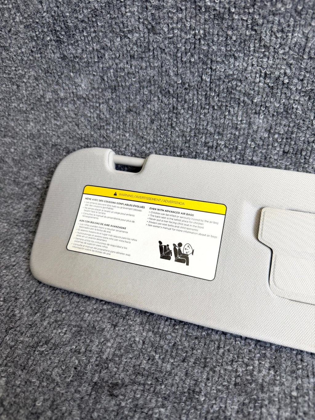 2017-2023 TESLA MODEL 3 FRONT RIGHT WINDSHIELD SUN VISOR ASSY OEM, 1088740-06-F