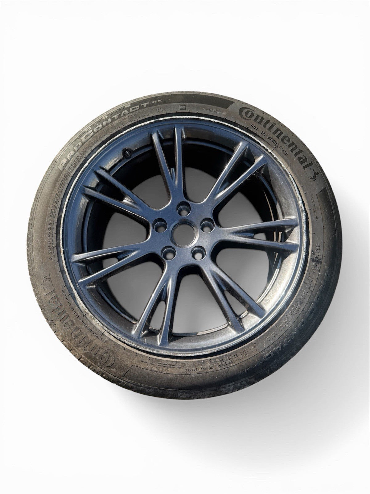 24-25 Tesla Model Y  19" Grey Gemini Rim Wheel Continental Tire W/OEM TPMS
