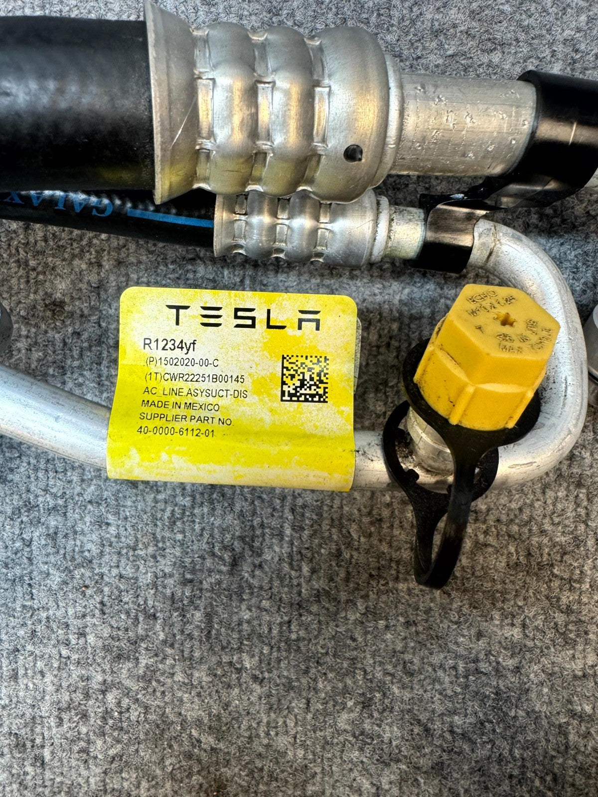 2017-2023 TESLA MODEL 3 A/C LINE SUPERMANIFOLD COMPRESSOR PIPE OEM, 1502020-00-C