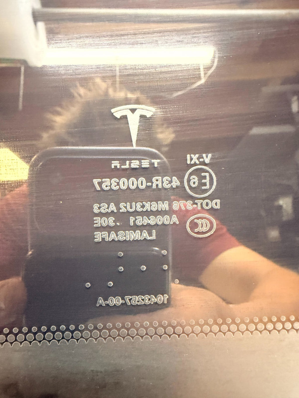 2012-2015 Tesla Model S Front Section Fixed Sunroof Glass 43R-000357