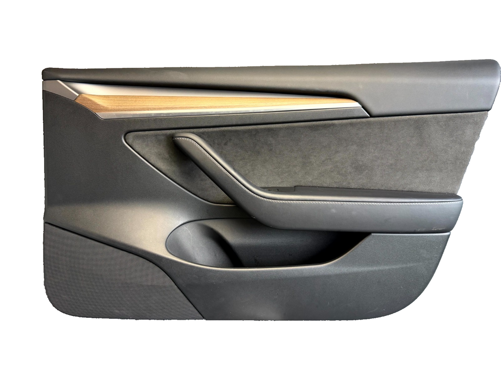 2017-2023 TESLA MODEL 3 FRONT RIGHT SIDE DOOR TRIM PANEL BLACK OEM, 1593863-00-A
