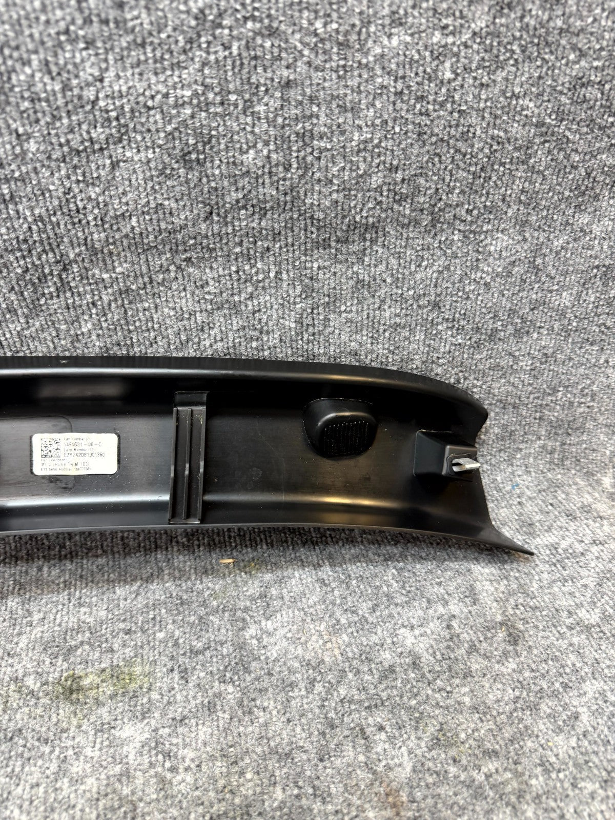 2017-2024 TESLA MODEL 3 Y TRUNK LATCH LOCK SILL SCUFF PLATE TRIM OEM, 149463100C