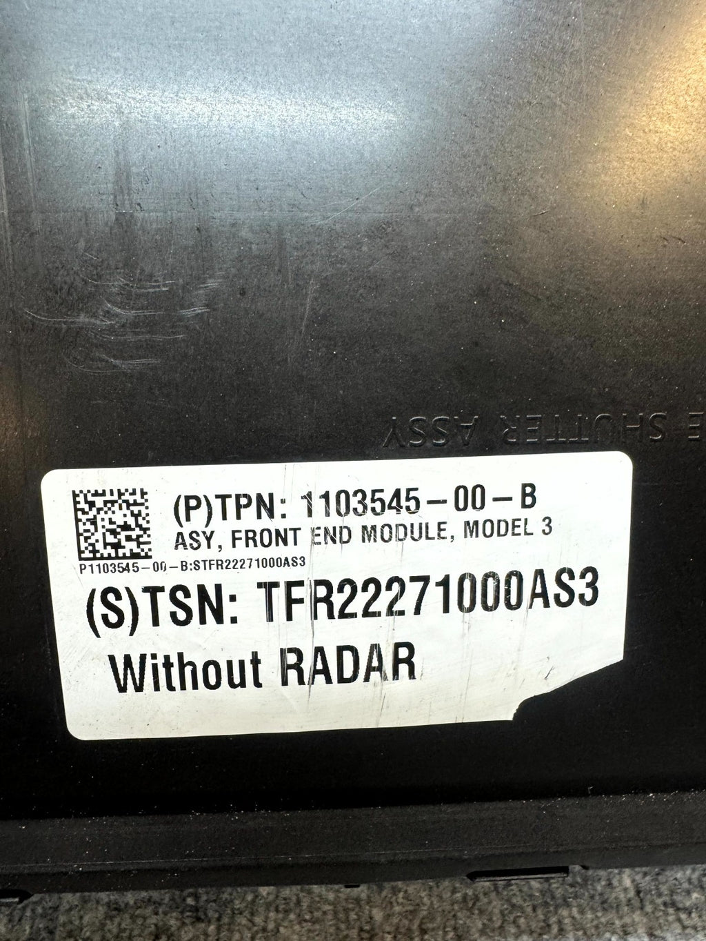 2017-2023 TESLA MODEL 3 RADIATOR COOLING FAN SHROUD & SHUTTER OEM, 1103545-00-B