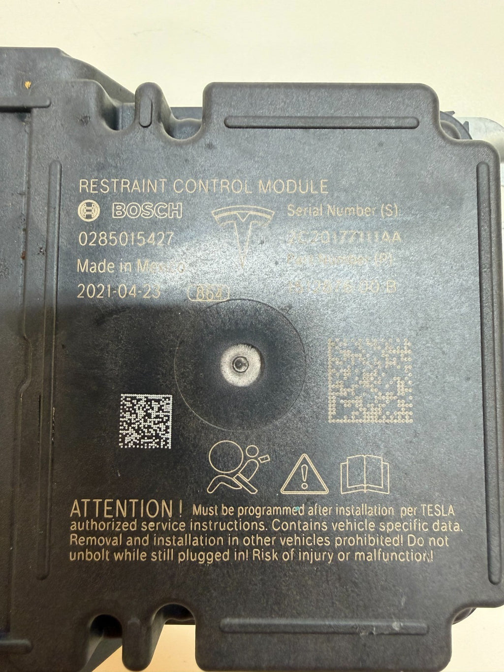 2017-2025 Model Y Universal Restraint Diagnostic Control Module SRS 1512876-00-B