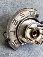 12–16 TESLA MODEL S REAR LEFT SPINDLE KNUCKLE HUB W/ DUST SHIELD OEM, 600643200A