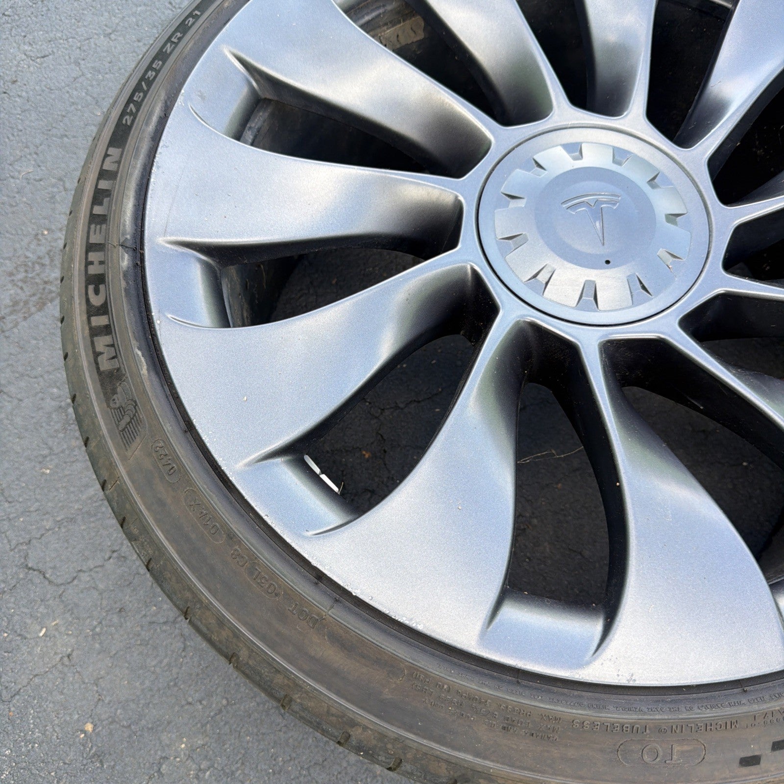 20-24 Model Y Rear Uberturbine Wheel Rim 21x10.5J 48MM 11-Spokes 1188227-00-B