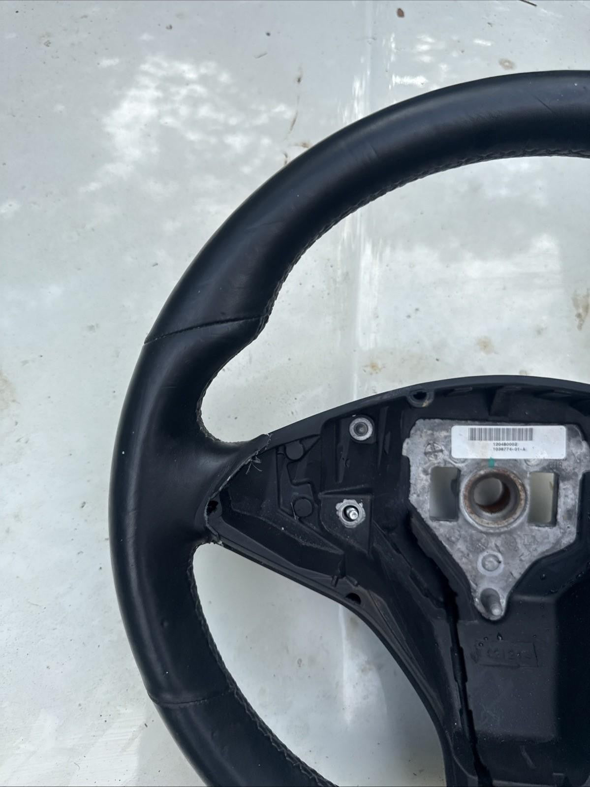 ♦️2012-2020 TESLA MODEL S DRIVER STEERING WHEEL BLACK ASSEMBLY OEM, 1036774-00-D