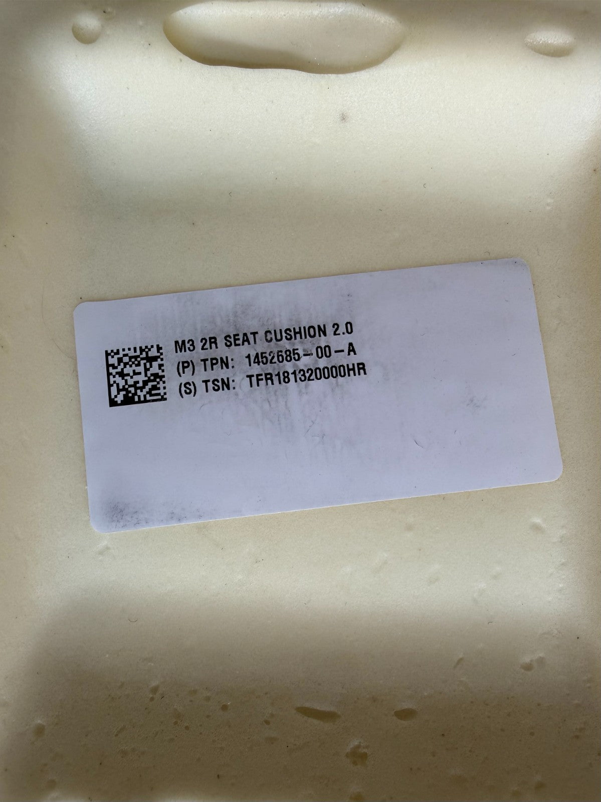 17-23 Tesla Model 3 Rear 2nd Row Leather Seat Lower Bottom Cushion 1452685-00-A