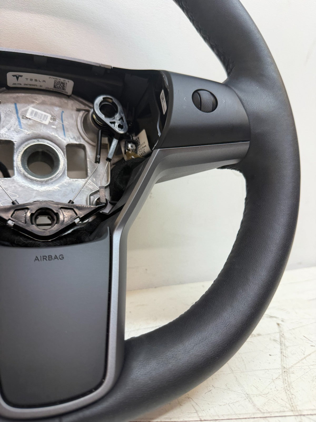 2017-2024 Tesla Model 3 / Y Steering Wheel Leather Black Heated OEM 1490214-00-B