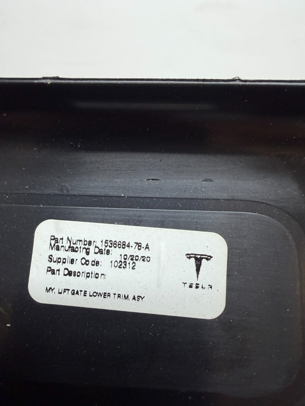 2020-2024 Tesla Model Y Liftgate Panel Lower Trim 1536684-78-A