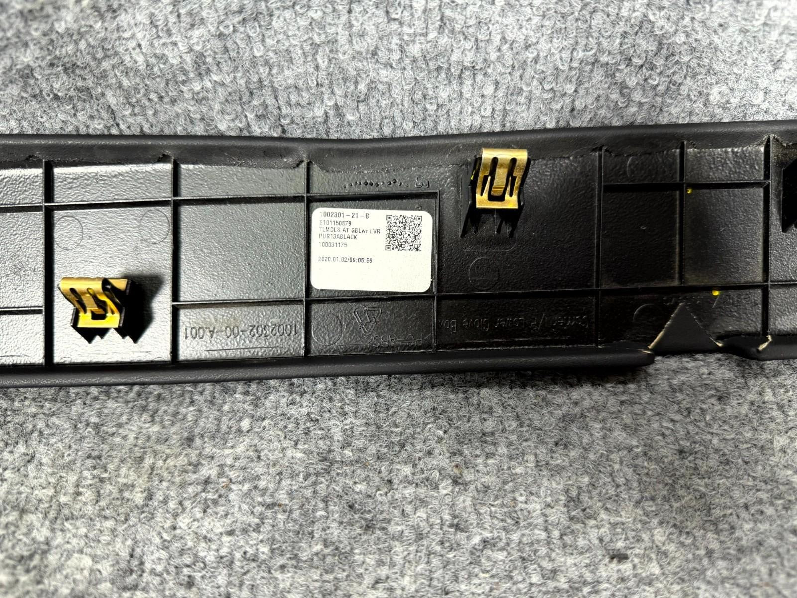 2016-2020 Tesla Model X Dash Glove Box Lower Trim Cover OEM, 1002301-21-B