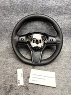 ♦️17-23 TESLA MODEL 3 STEERING WHEEL LEATHER W/ CONTROL SWITCH OEM, 1490214-00-B
