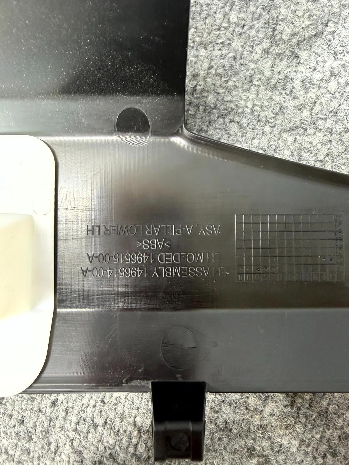 2016-2020 Tesla Model X Front Left Lower A Pillar Cover Trim OEM, 1496514-00-A