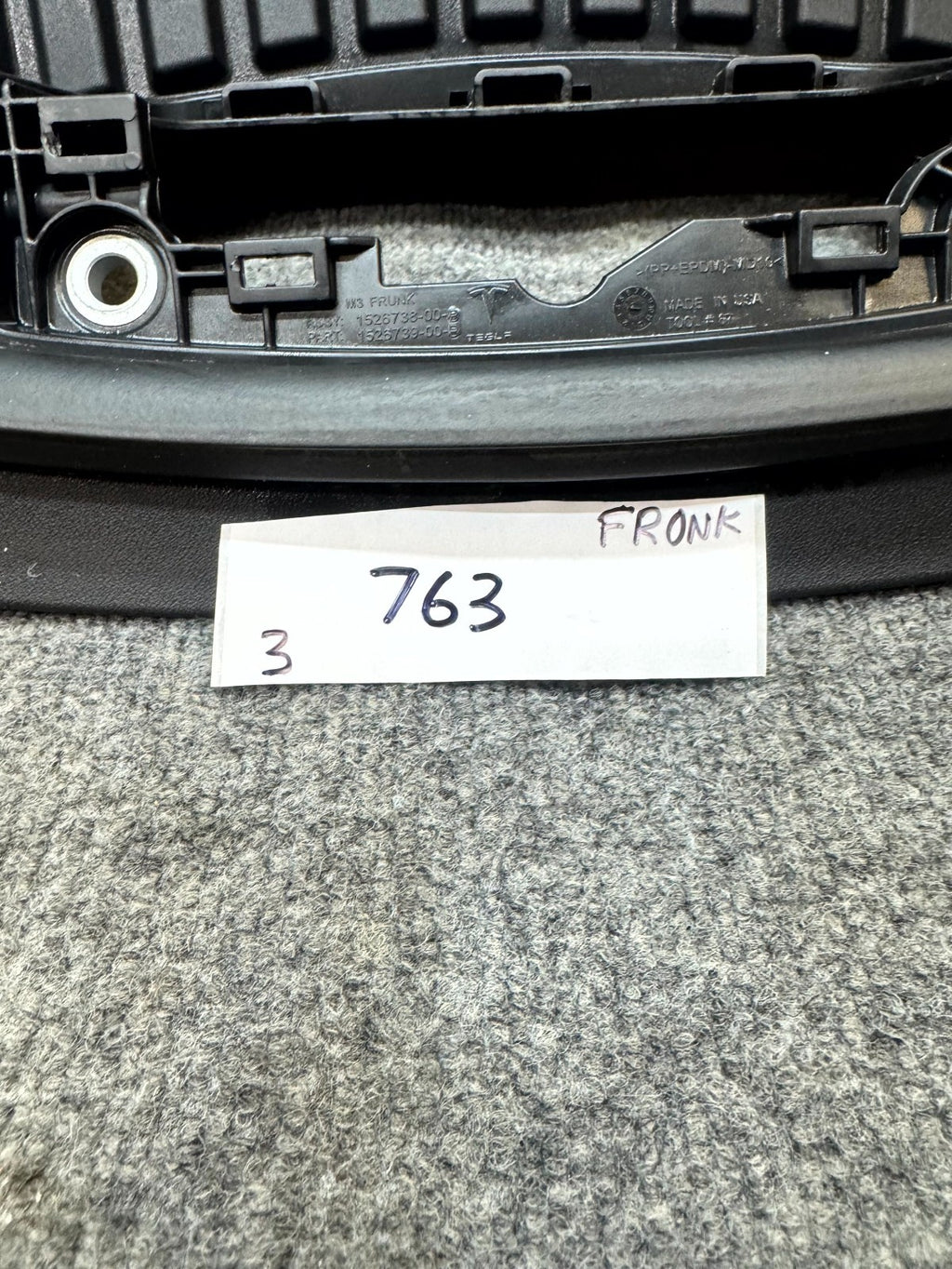 2020 - 2023 TESLA MODEL 3 FRUNK TRAY STORAGE BOX COMPARTMENT OEM, 1526739-00-B