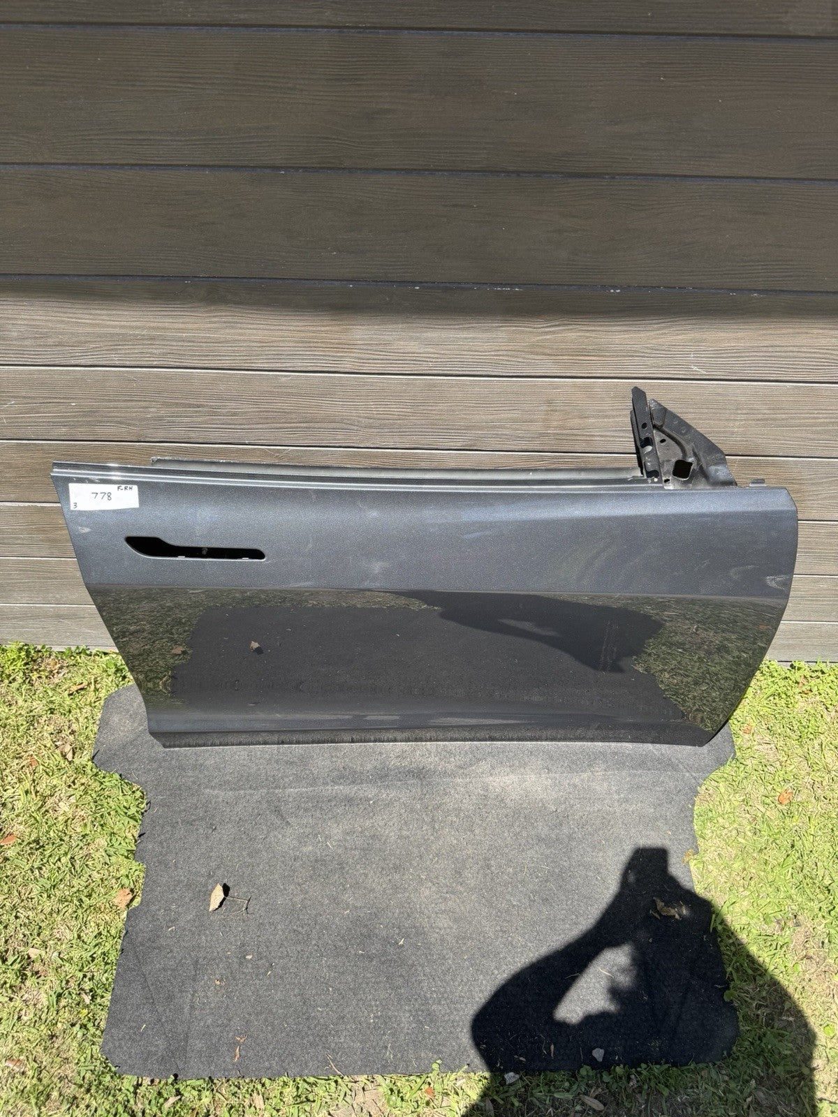 2017-2023 TESLA MODEL 3 FRONT RIGHT PASSENGER SIDE DOOR SHELL PANEL GRAY OEM