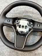 2020 - 2024 TESLA MODEL Y HEATED LEATHER STEERING WHEEL BLACK OEM, 1490214-00-B