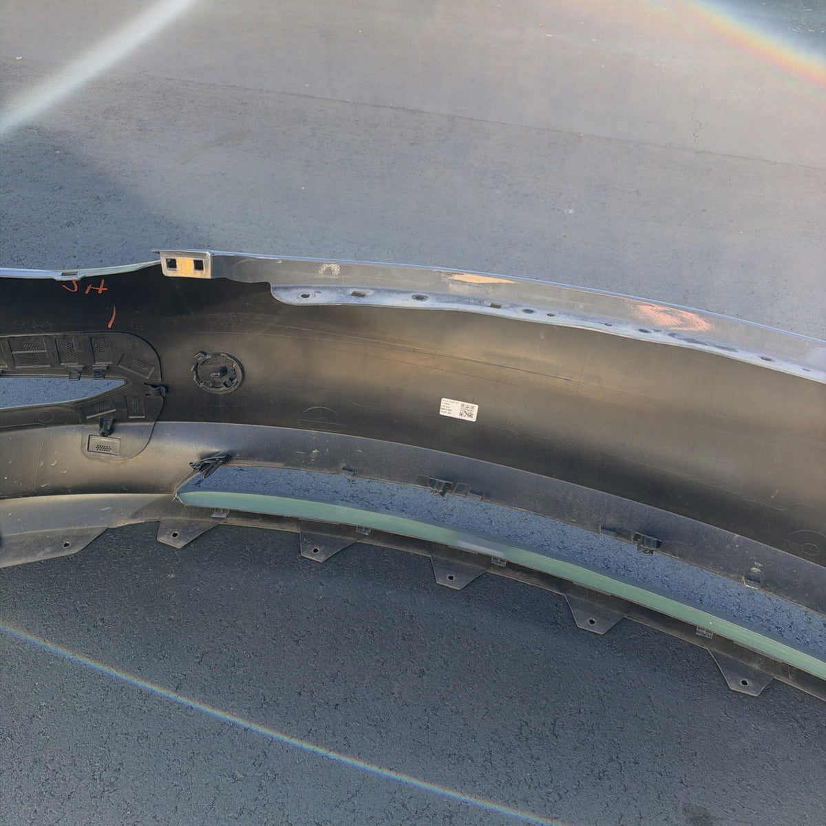 2022 2023 Tesla Model 3 oem Front Bumper Cover No Sensor Hole w/ Tow Cap Gray
