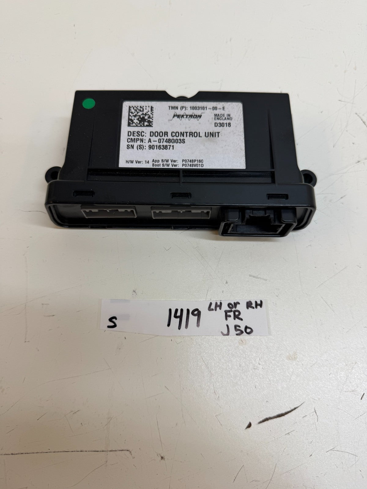 2012-2020 TESLA MODEL S FRONT LEFT DOOR PANEL CONTROL MODULE UNIT 1003101-00-E