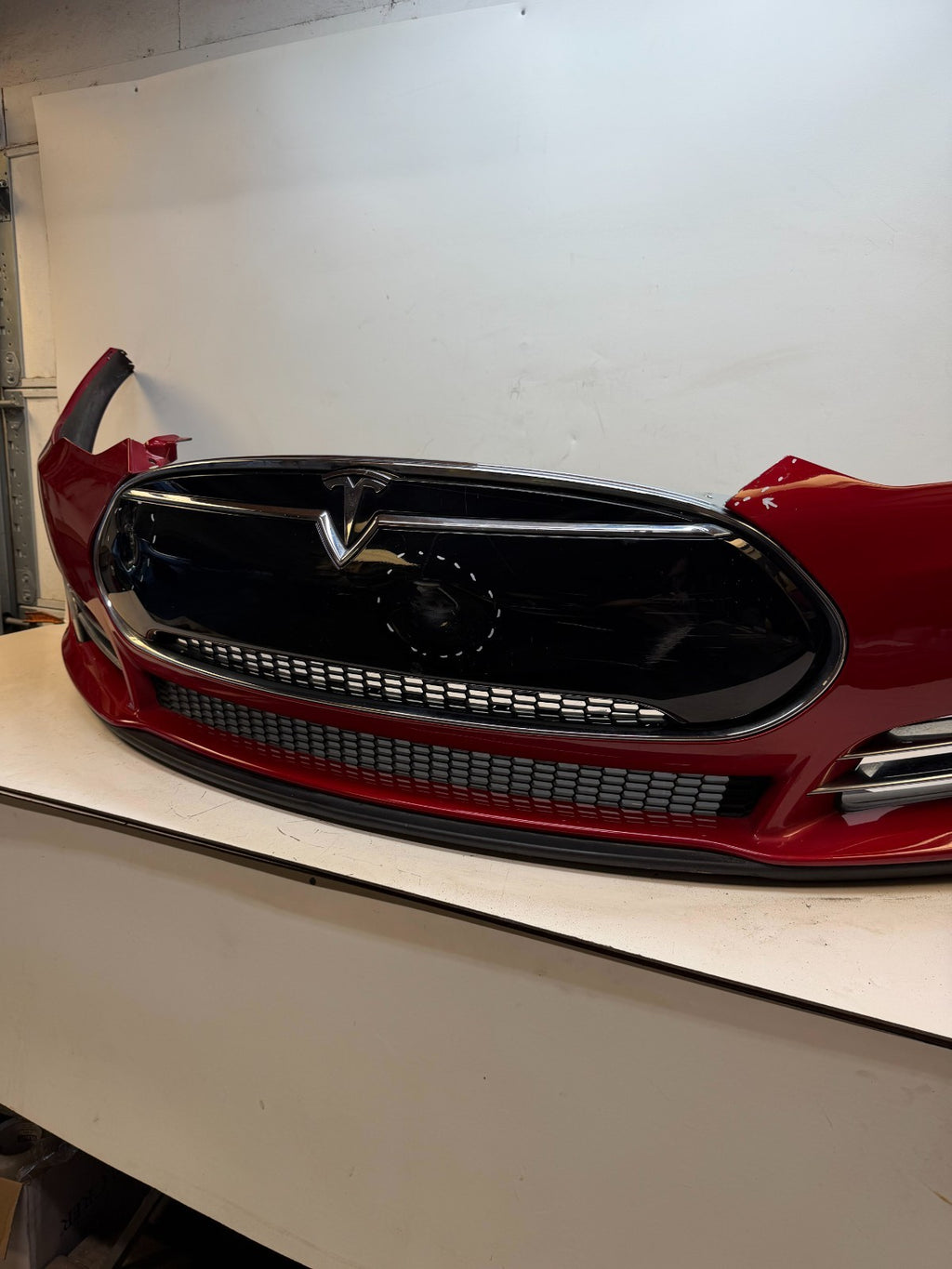 2012-2016 Tesla Model S Front Bumper Cover Complete W/ Lights OEM 1017415-00-C