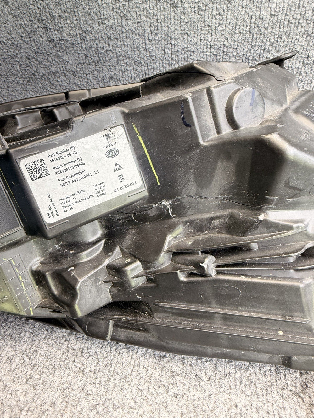 2021-2024 Tesla Model 3-Y Left Driver Matrix LED Headlight 1514952-00-D