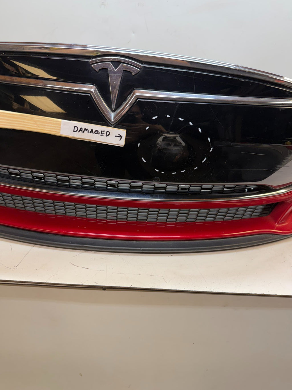 2012-2016 Tesla Model S Front Bumper Cover Complete W/ Lights OEM 1017415-00-C