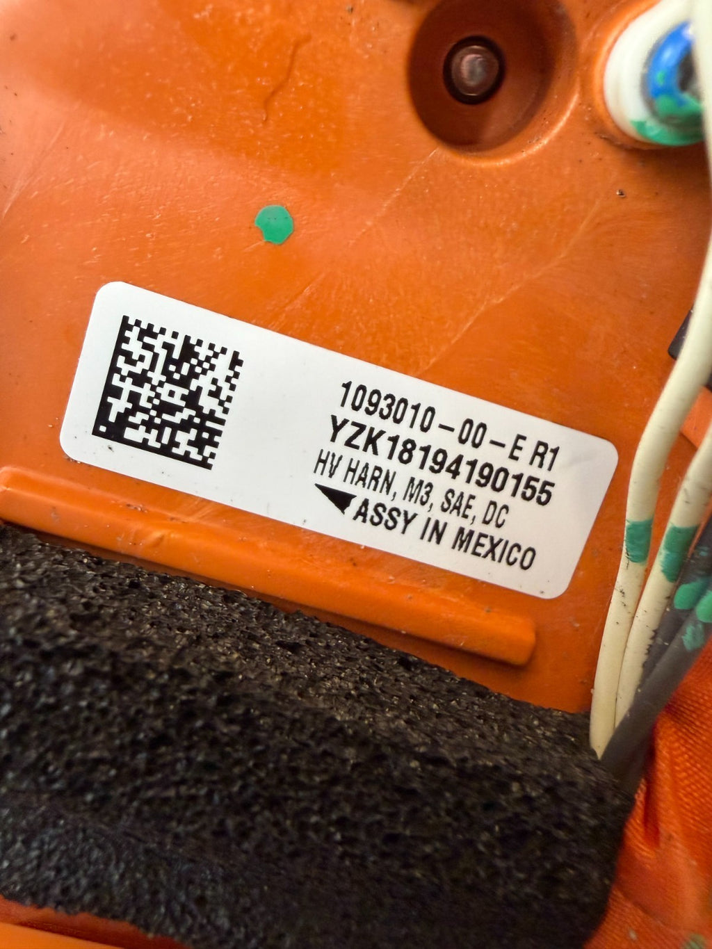 2017-23 TESLA MODEL 3 CHARGING PORT HIGH VOLTAGE CABLE WIRE HARNESS 1093010-00-E