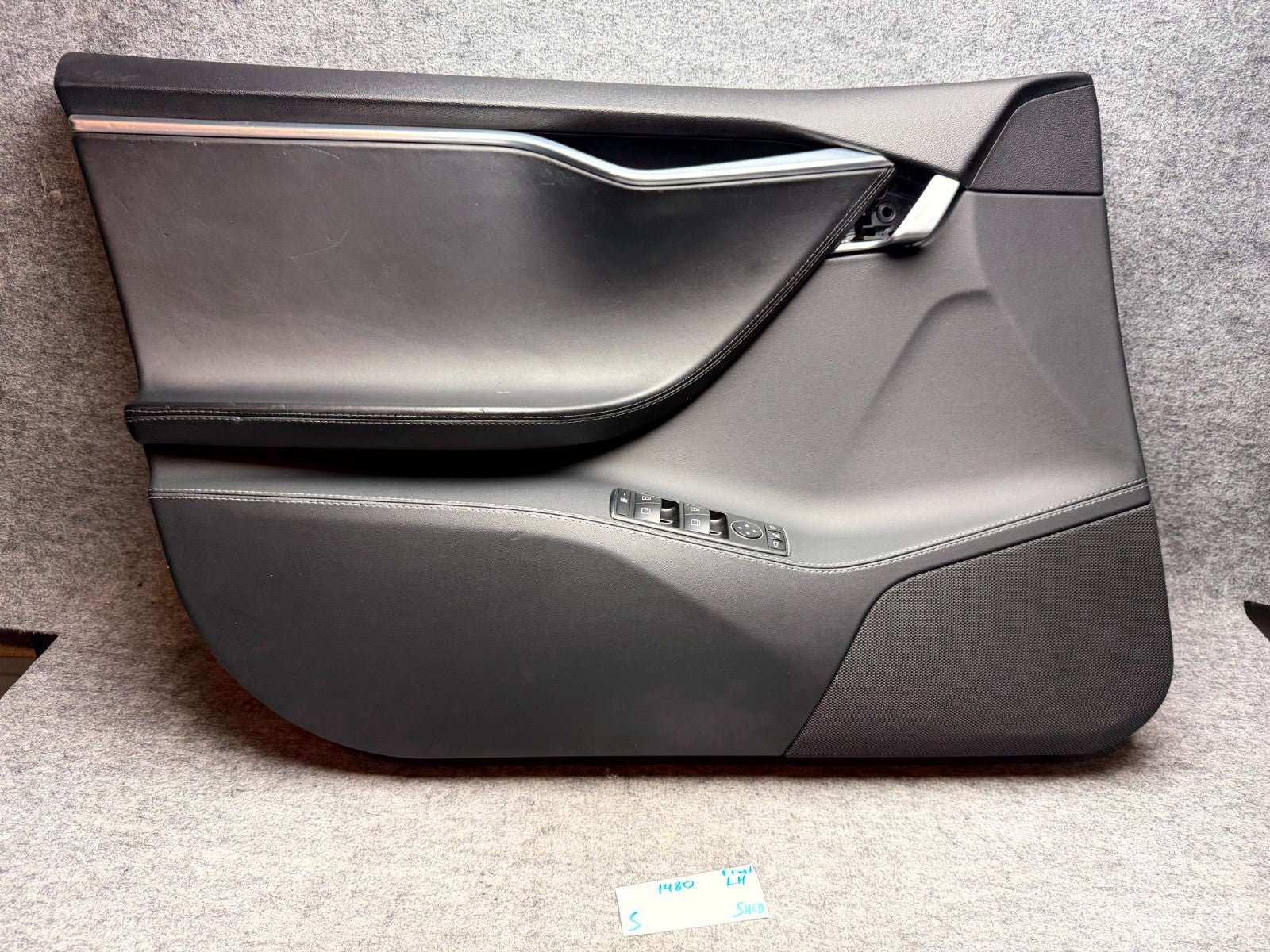 ♦️12-20 TESLA MODEL S FRONT LEFT SIDE INTERIOR DOOR PANEL TRIM OEM, 6006071-09-L
